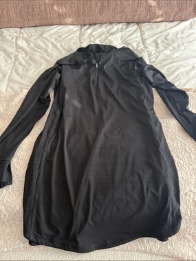 Athleta UPF Black Long Sleeve Half-Zip Dress